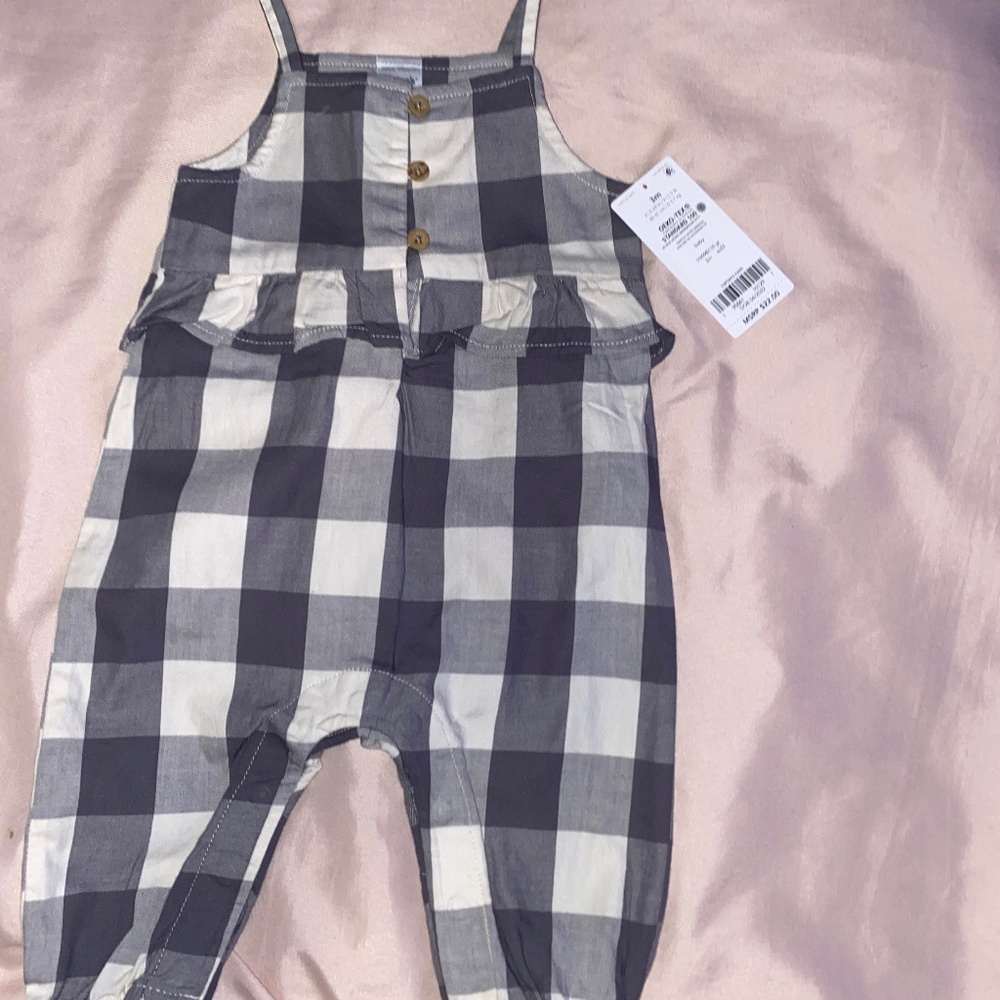 Black and white checkerboard jumpsuit